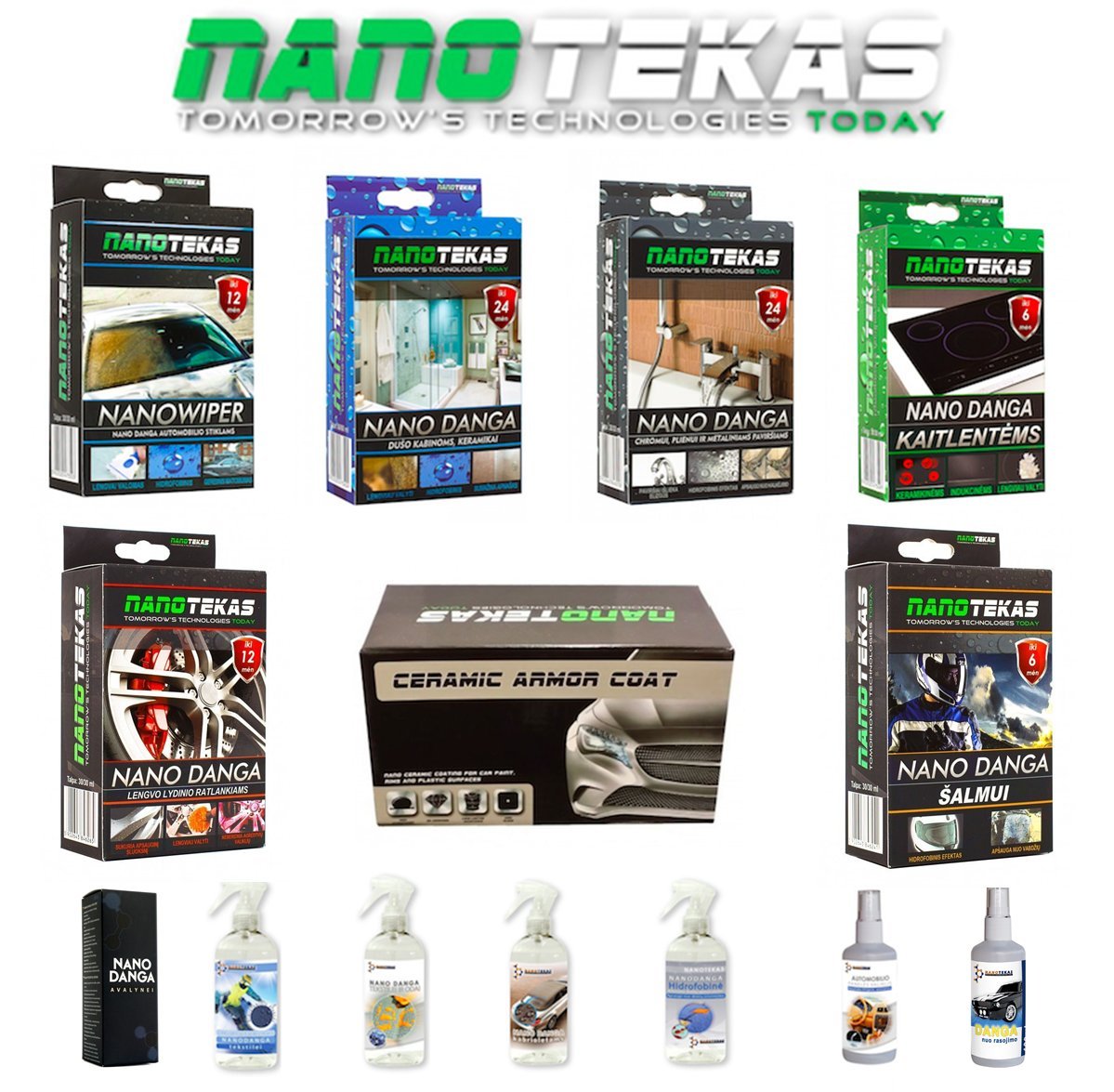 Nanotecas Keramik Coating Set - 3-teilig: Keramik Lackversiegelung, Scheibenbeschichtung, Reinigungsspray - Made in Europe