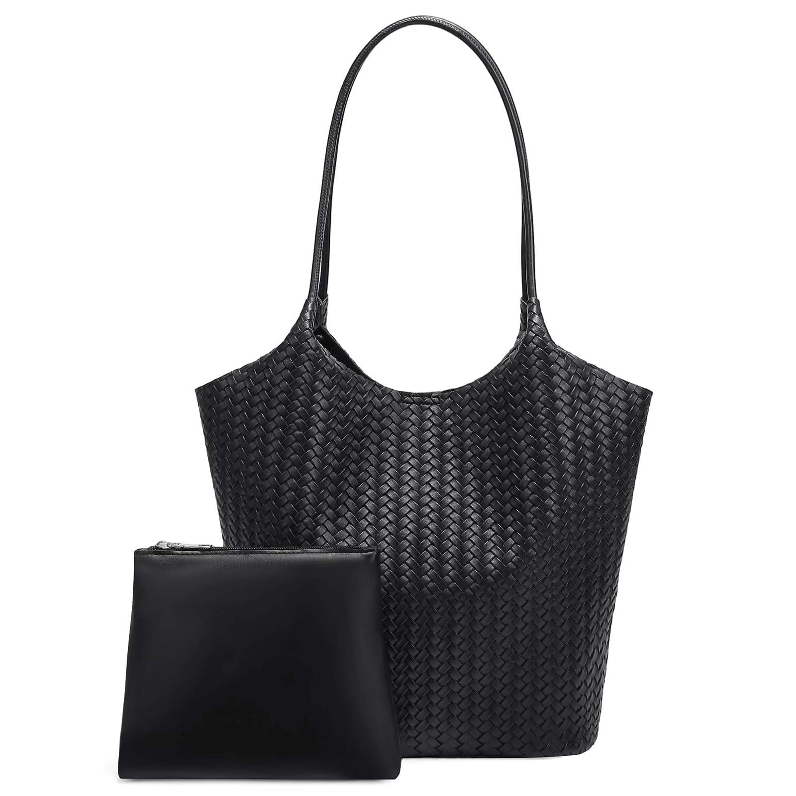Sac cabas tissé en cuir vegan SENDEFN avec fermeture éclair - 8