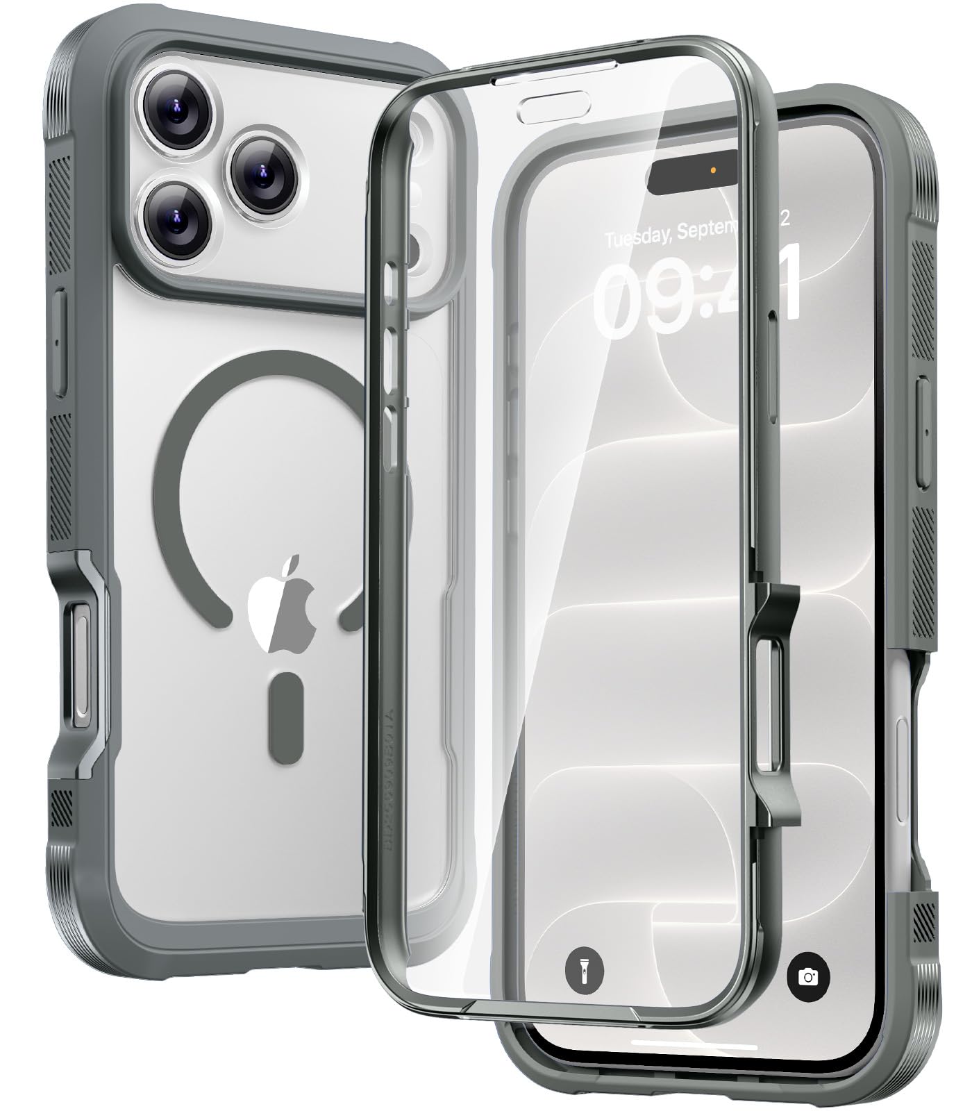 Diaclara Magnetic &amp; Screen Protector for iPhone 18 Pro Max Case,Grey