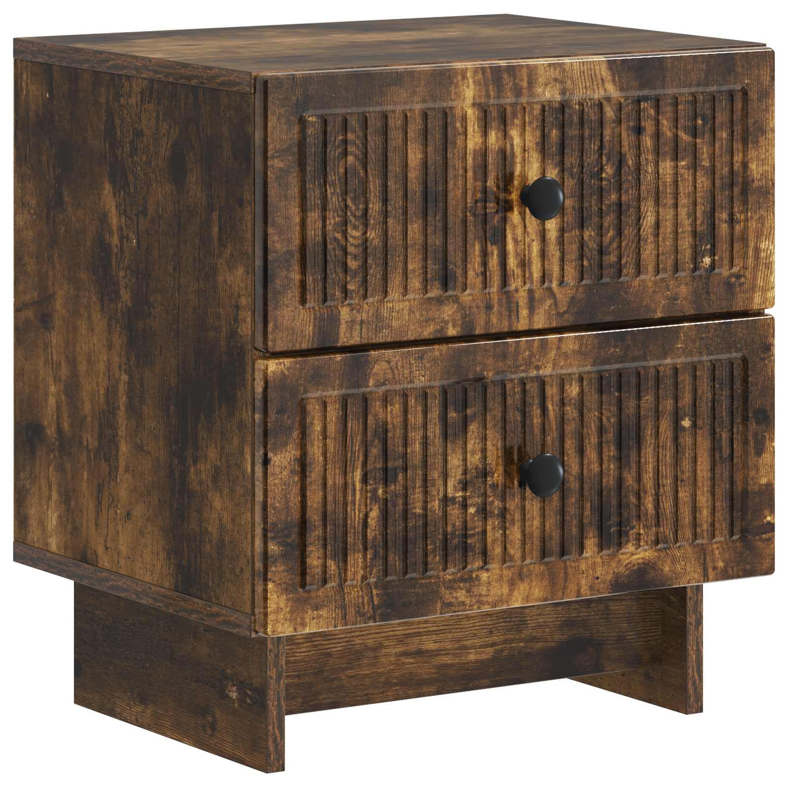 Table de chevet en chêne fumé pour créer une ambiance vintage dans votre chambre