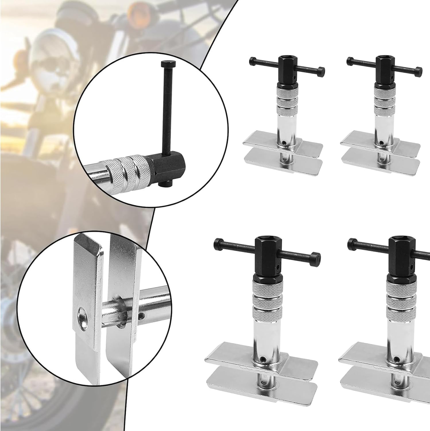 Motorcycle Brake Caliper Tool 500LB Capacity Iron Spreader for 30-75MM Pads Anti-Slip Handle for Repair Shops & Riders