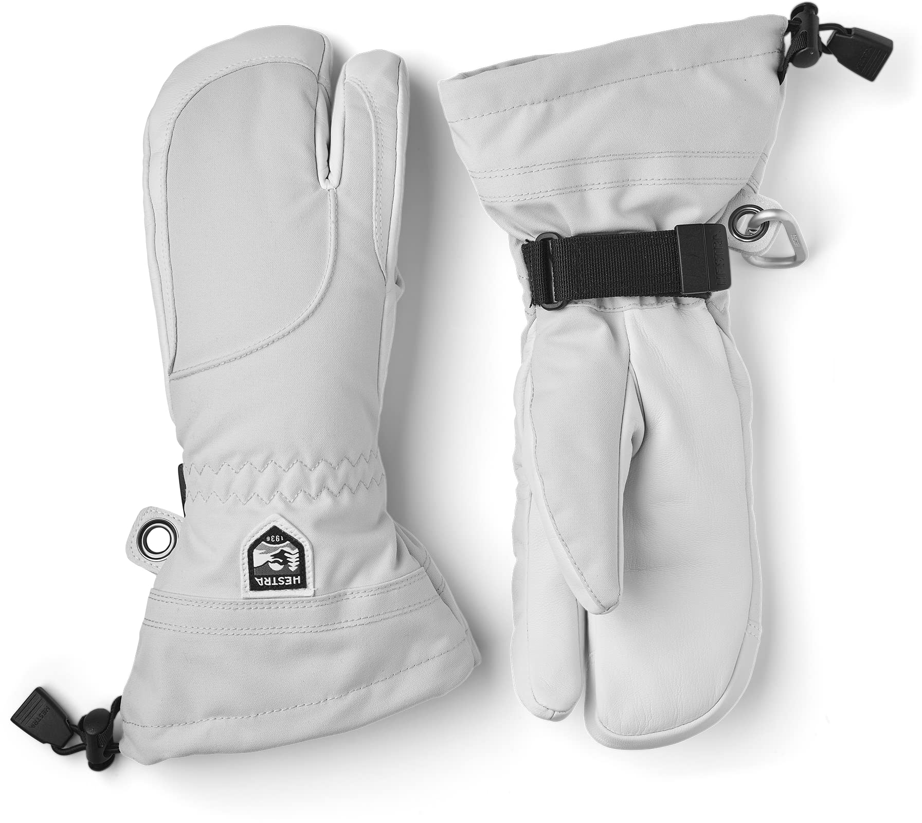 Hestra Heli - Guantes de esquí para Mujer, clásicos, de Piel de 3 Dedos, para esquí, Snowboard y montañismo (Ajuste Femenino)