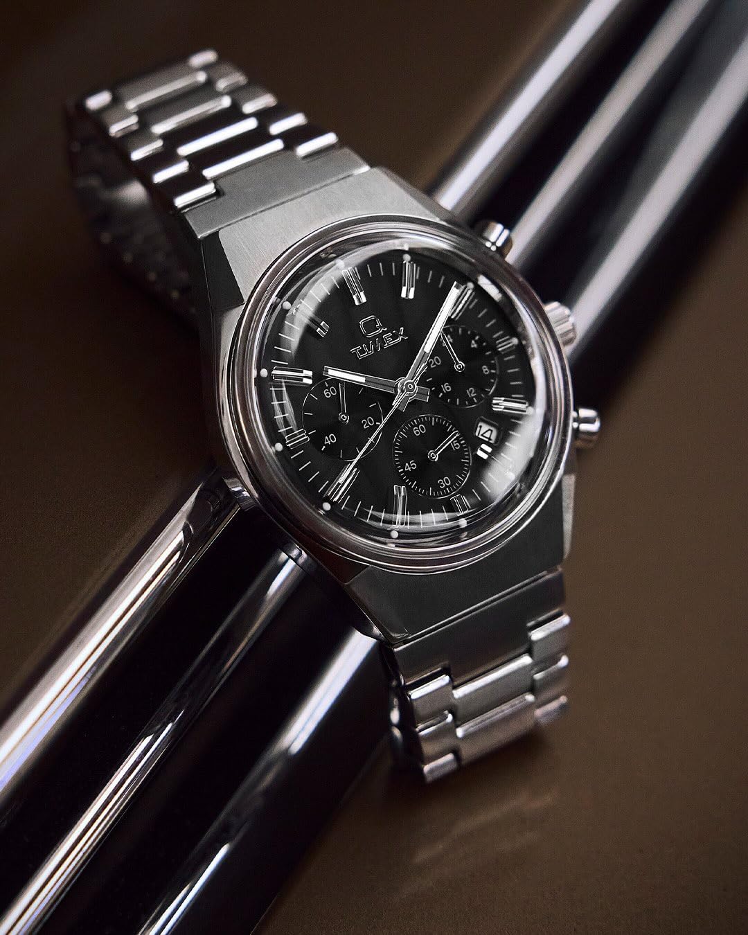 Timex Men's Q Falcon Eye Chronograph 40mm Watch