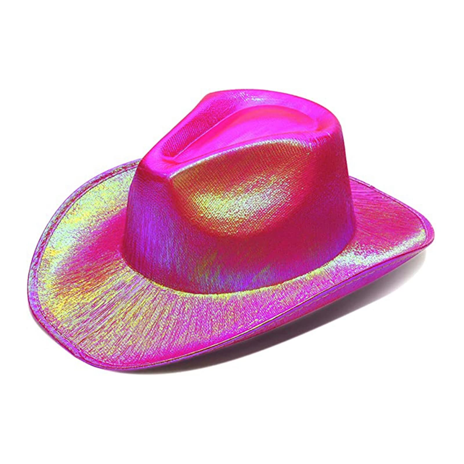 Miolasay Women's Plush Trim Cowboy Hat Drawstring Adjust Western Disco Fish Bucket Hat Fancy Holiday Party Costume Accessory (B-Dark Pink, One Size)