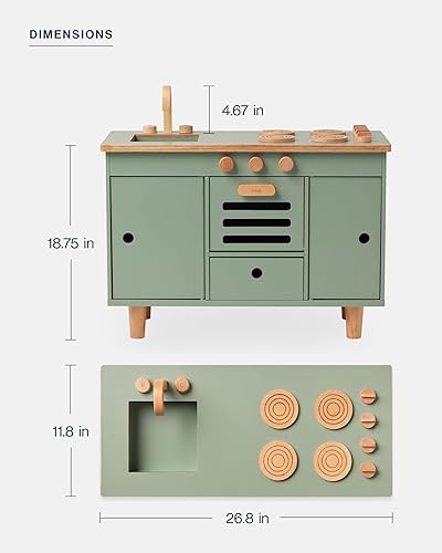 Miniatura 5 de Lalo The Play Kitchen - Montaje sin herramientas, juego de cocina para niños pequeños con perillas y puertas interactivas, seguro para niños de 3