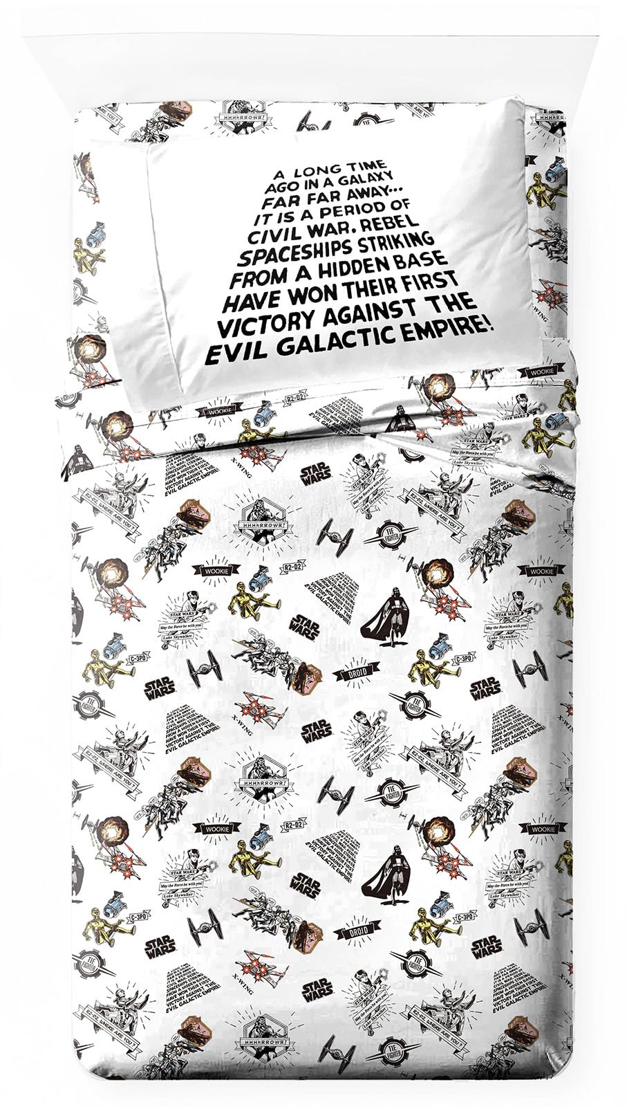 Jay Franco Star Wars Comic Book Icons Twin Size Sheet Set Super Soft  Piece Bedding Set Kids Microfiber Sheets Includes Reversible Pillow Covers