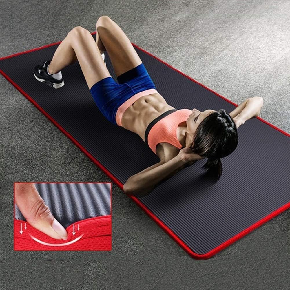 Mata do jogi Pilates Mata do ćwiczeń Przysiady Ćwiczenia rozciągające Push-up Mężczyźni Kobiety Zagęszczona przyjazna mata do treningu fitness(Nero)
