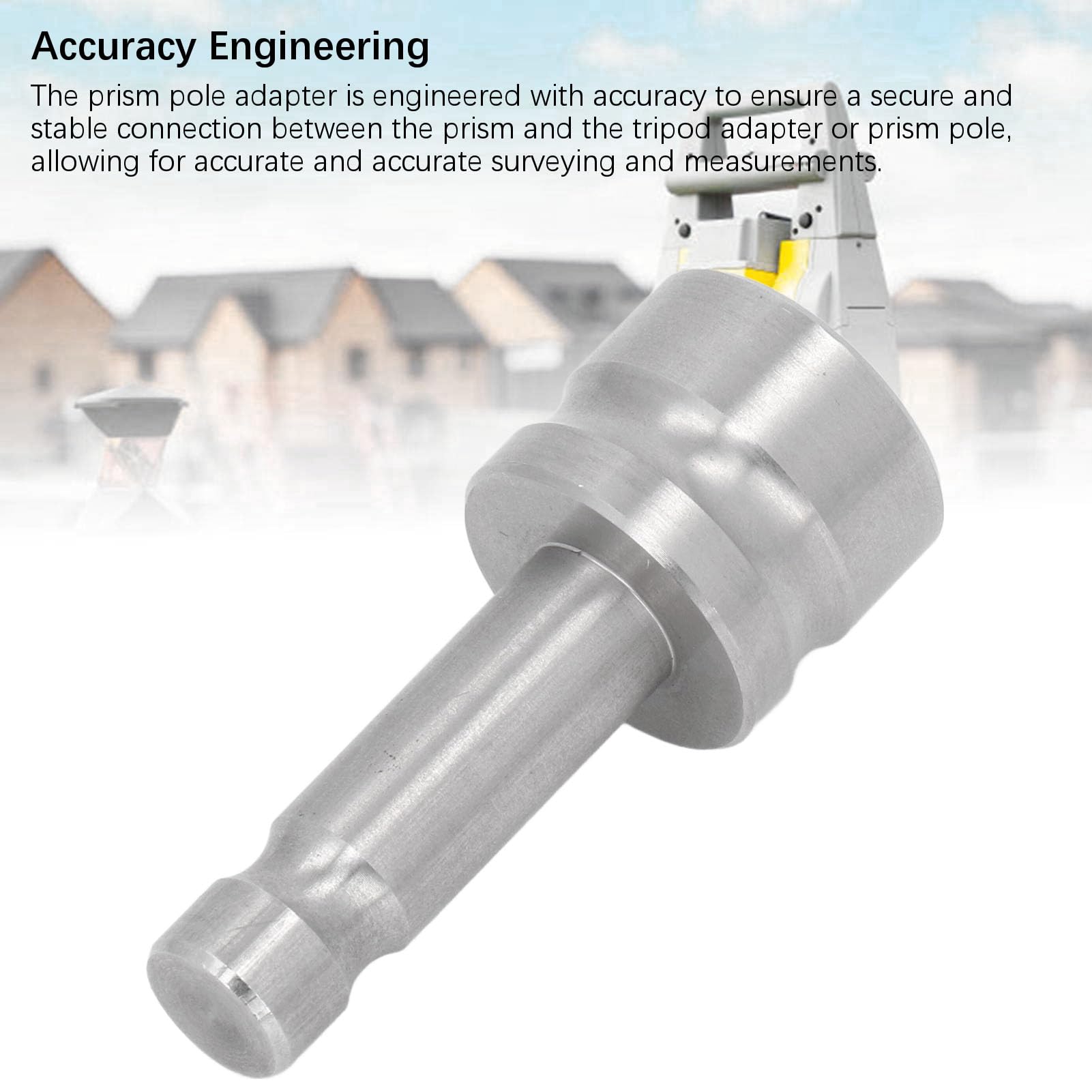 Stainless Steel Prism Pole Adapter, Resistant, Compatible with Most Prisms, Secure Connection, 360 Degree Prism Set - Image 3