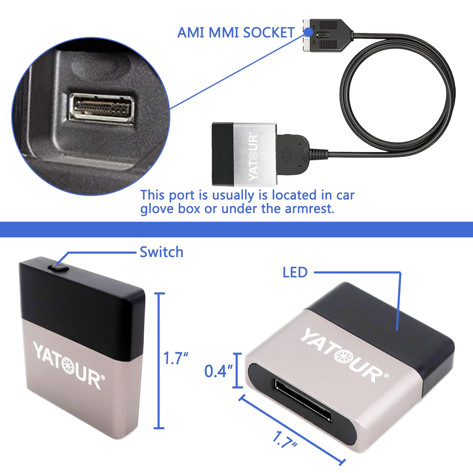 Cavo di interfaccia adattatore musicale per auto, compatibile con Ran ge Rover, LAN d Rover LR4, Jagua r XF XKR XK XKR XKR XKR