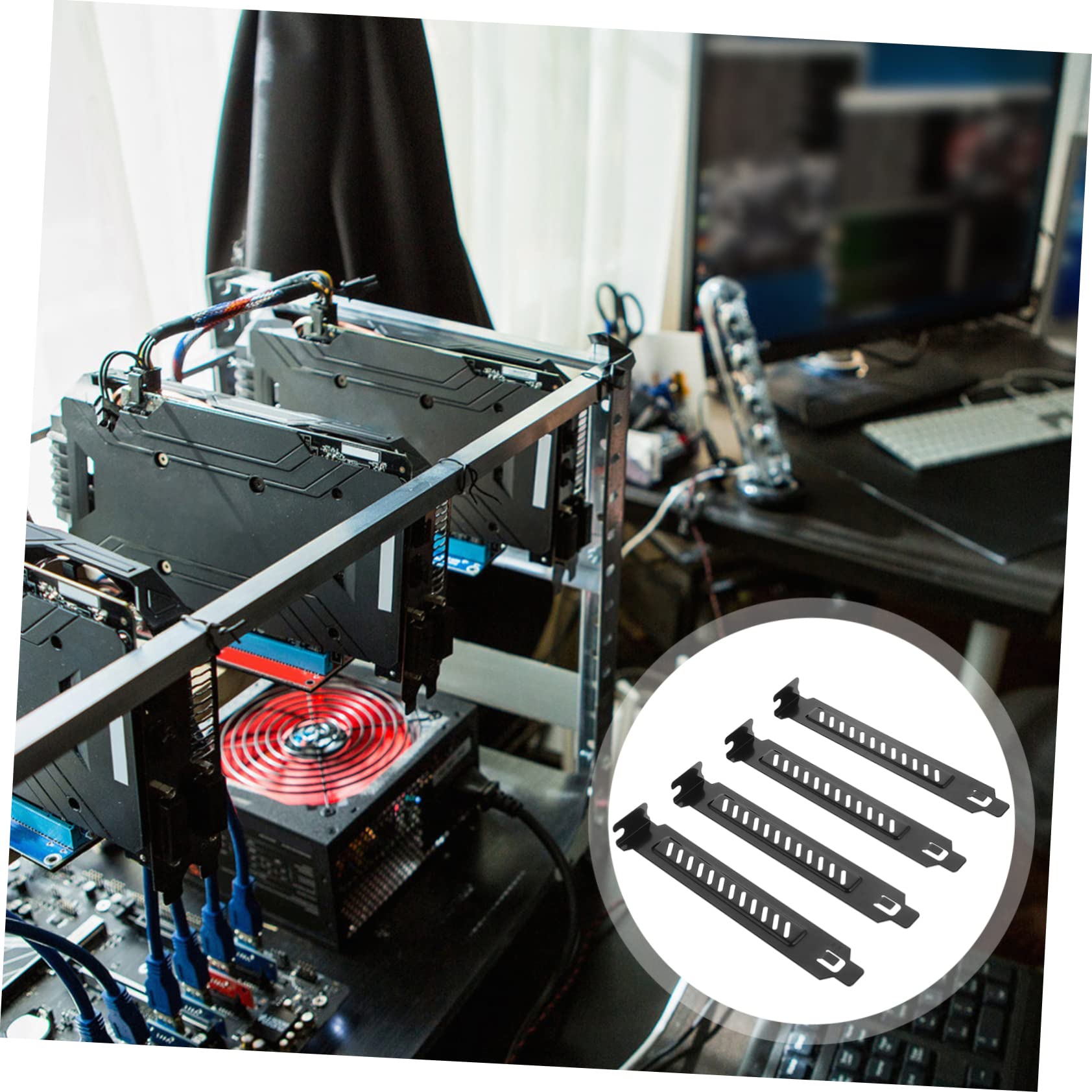 Tofficu 4 Set Piastra Chiusura Pci Inossidabile Per Case Copertura Venti Per Slot Pci Con Aperture Per Polvere 20 Pezzi*4
