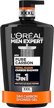 L'Oréal Men's Shower Gel, Men Expert Pure Carbon 5-in-1 XXL Body Wash 1L Pump, Total Action for Body, Face, Hair, Shave & Moisturiser, Powered by Carbon for Deep Cleanse : Amazon.co.uk: Beauty