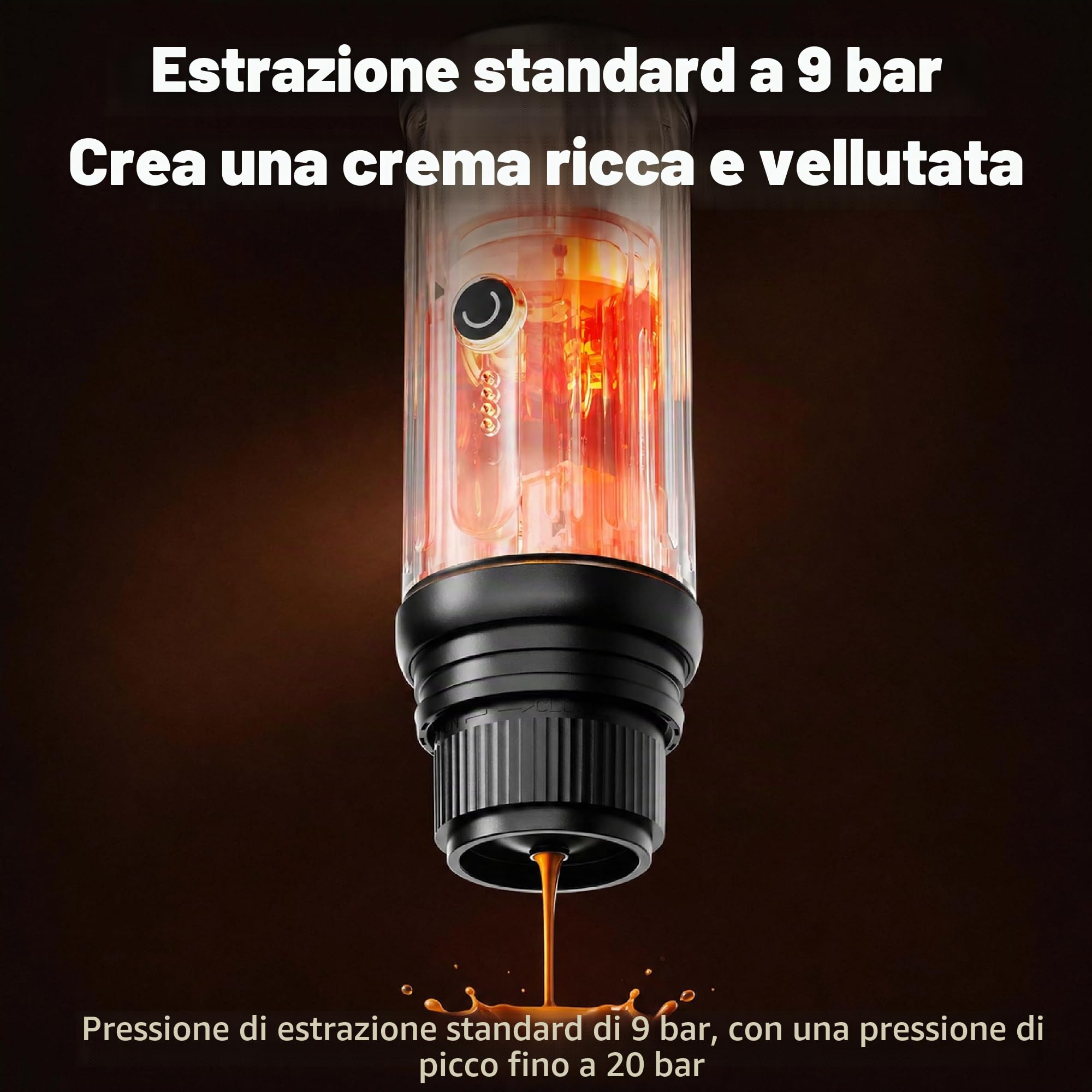 Macchina da Caffè Portatile a Capsule con Batteria USB-C, Macchina Espresso Automatica a Pompa 72W, Serbatoio 60 ml, Tazza 150 ml, ABS Senza BPA, per Viaggi Camping Auto Outdoor