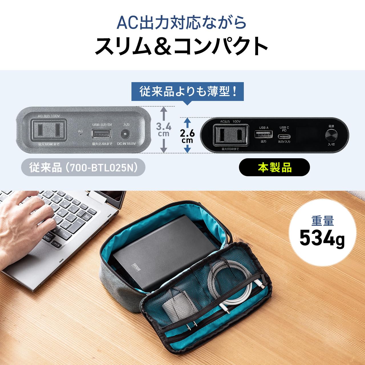 新品サンワダイレクト　ポータブル電源 Amazon | サンワダイレクト ポータブル電源 小型 13200mAh AC 100V