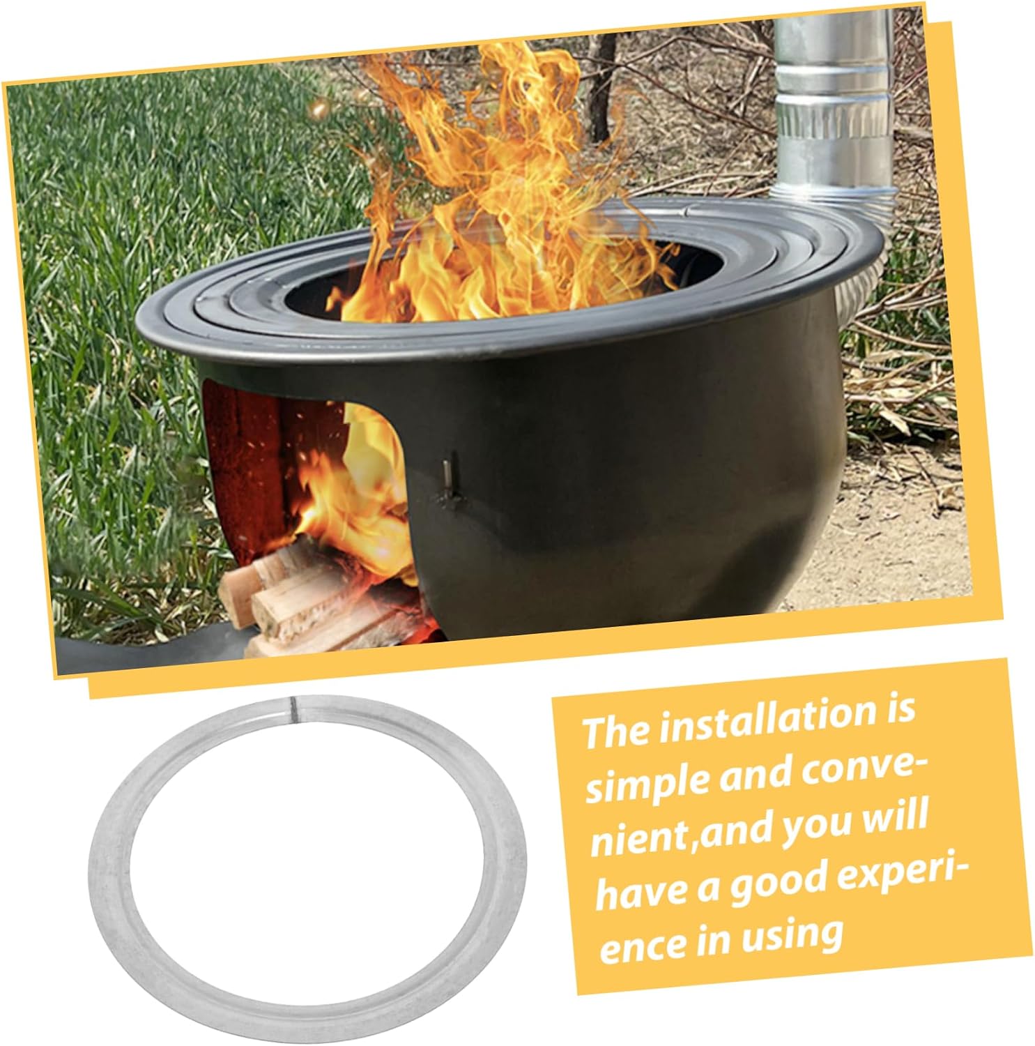 Thickened Iron Furnace Ring Gasket Stove Ring Chimney Cap Flue Home Kitchen Supply Burning Stove Part Easy Install