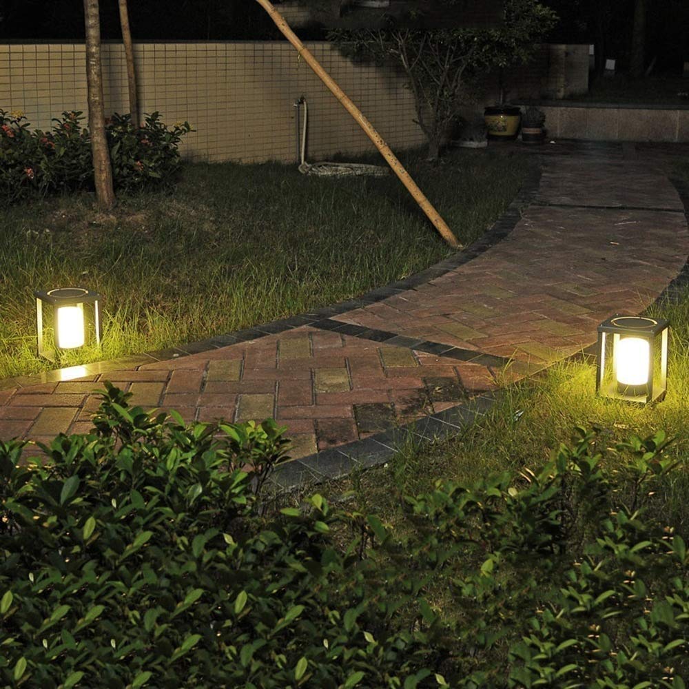 Lampada da Esterno per Prato Impermeabile IP55 Paletto in Alluminio Lampada a Colonna Decorazione Cortile Ponte Patio Corridoio Quadrato Corridoio Recinzione Parete Paralume in Acrilico Pilastro