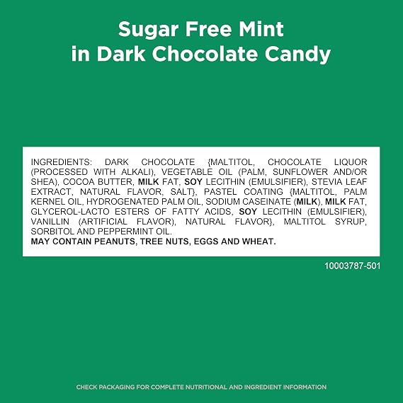 RUSSELL STOVER Sugar Free Dark Chocolate Mint Patties Candy, 4.5 oz. bag