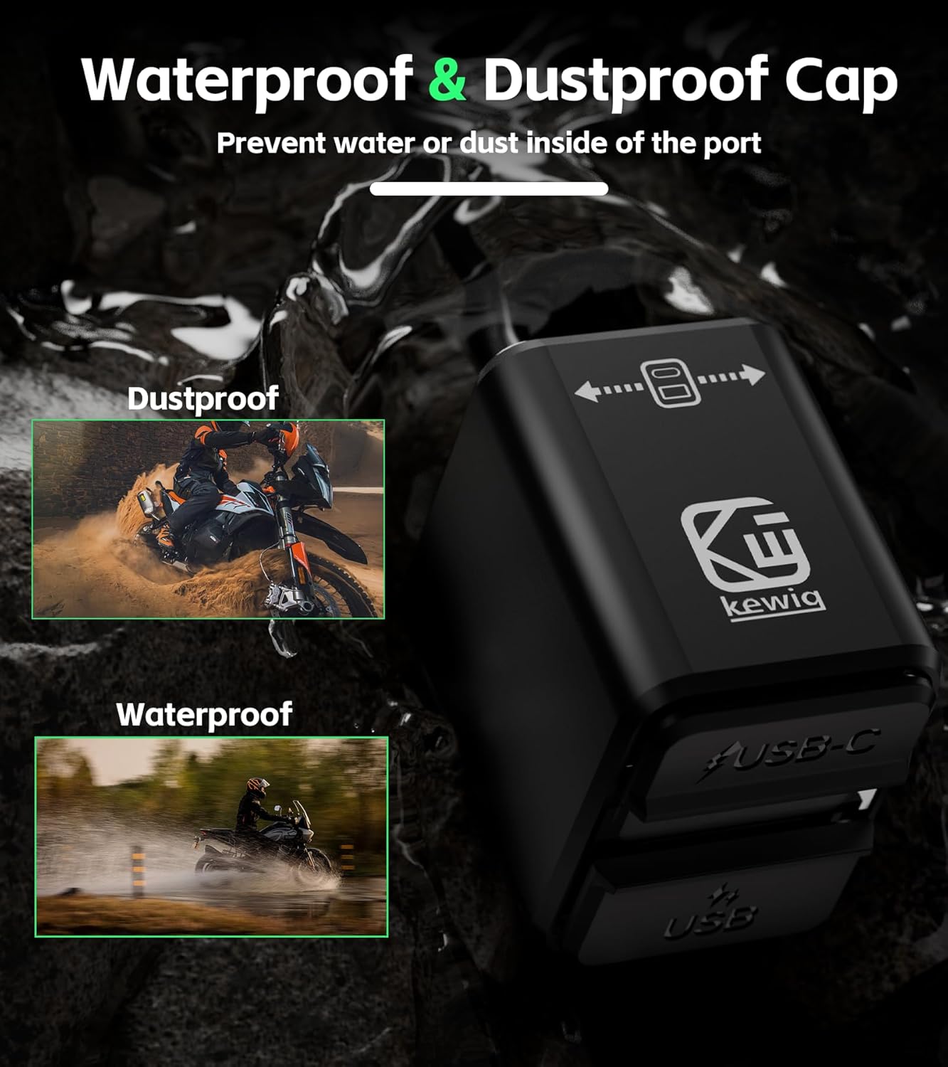 Waterproof and dustproof features of the Kewig charger