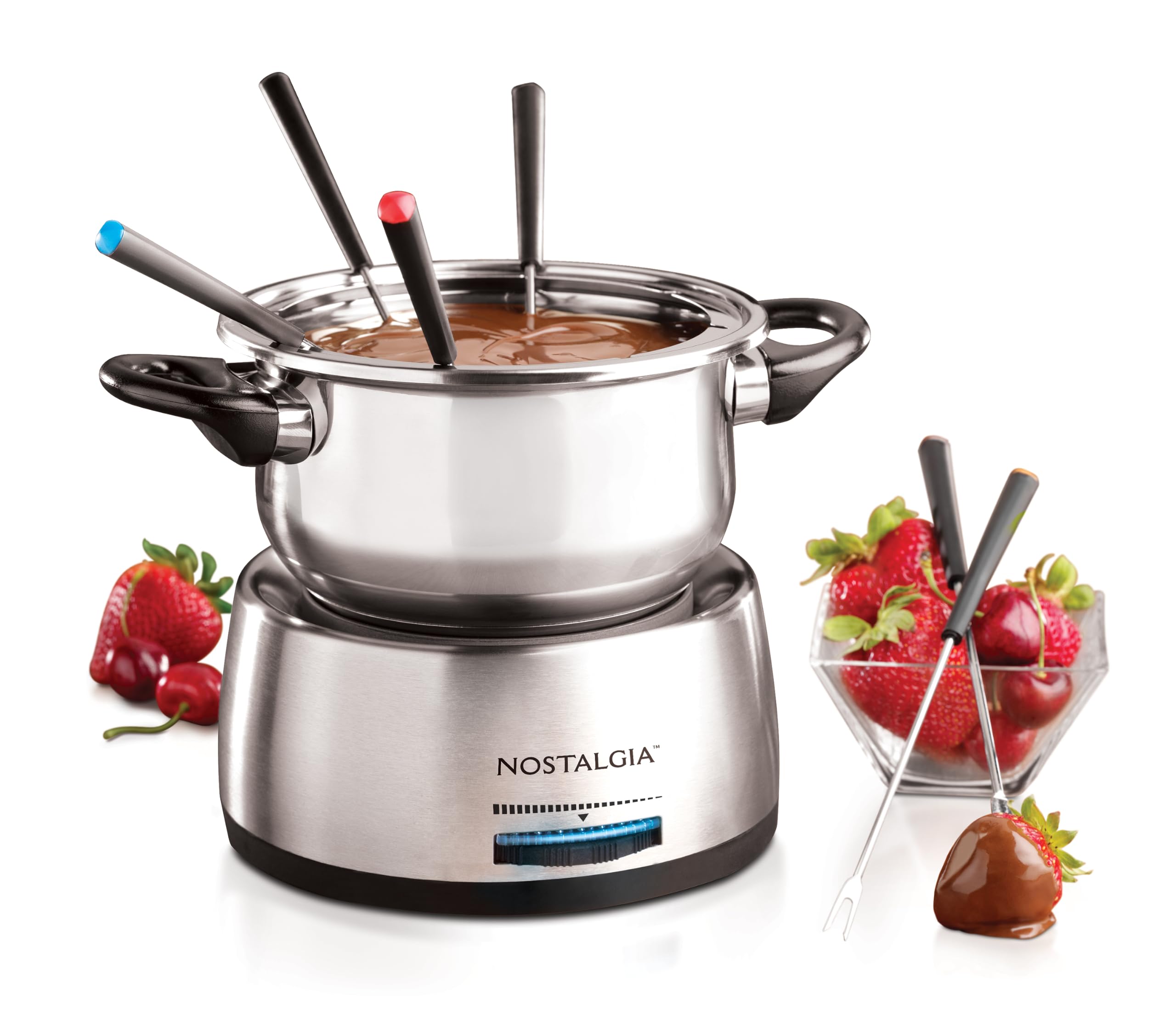 Nostalgia Electric Fondue Party Set – 10 oz Melting Pot, 4 R -8