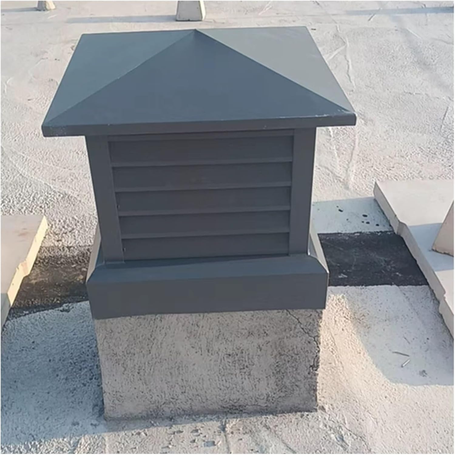 Chapeau de cheminée carré 14x14 po en aluminium antirouille pour villa