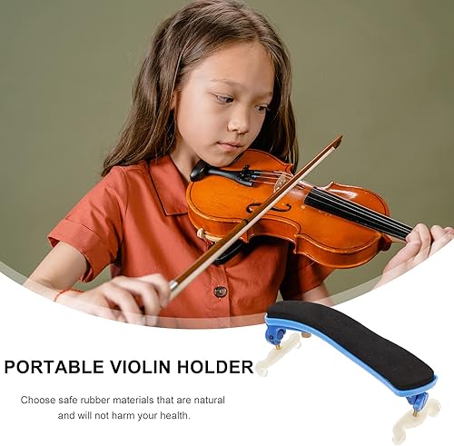 Miniatura 6 de Soporte de hombro para violín de goma de 1/4 a 1/8, piezas de violín, cuerdas orquestales, accesorios para amantes de los jugadores (azul)
