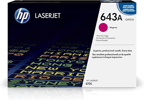 HP Cartucho de tóner magenta 643A Funciona con HP Color LaserJet serie 4700 Q5953A