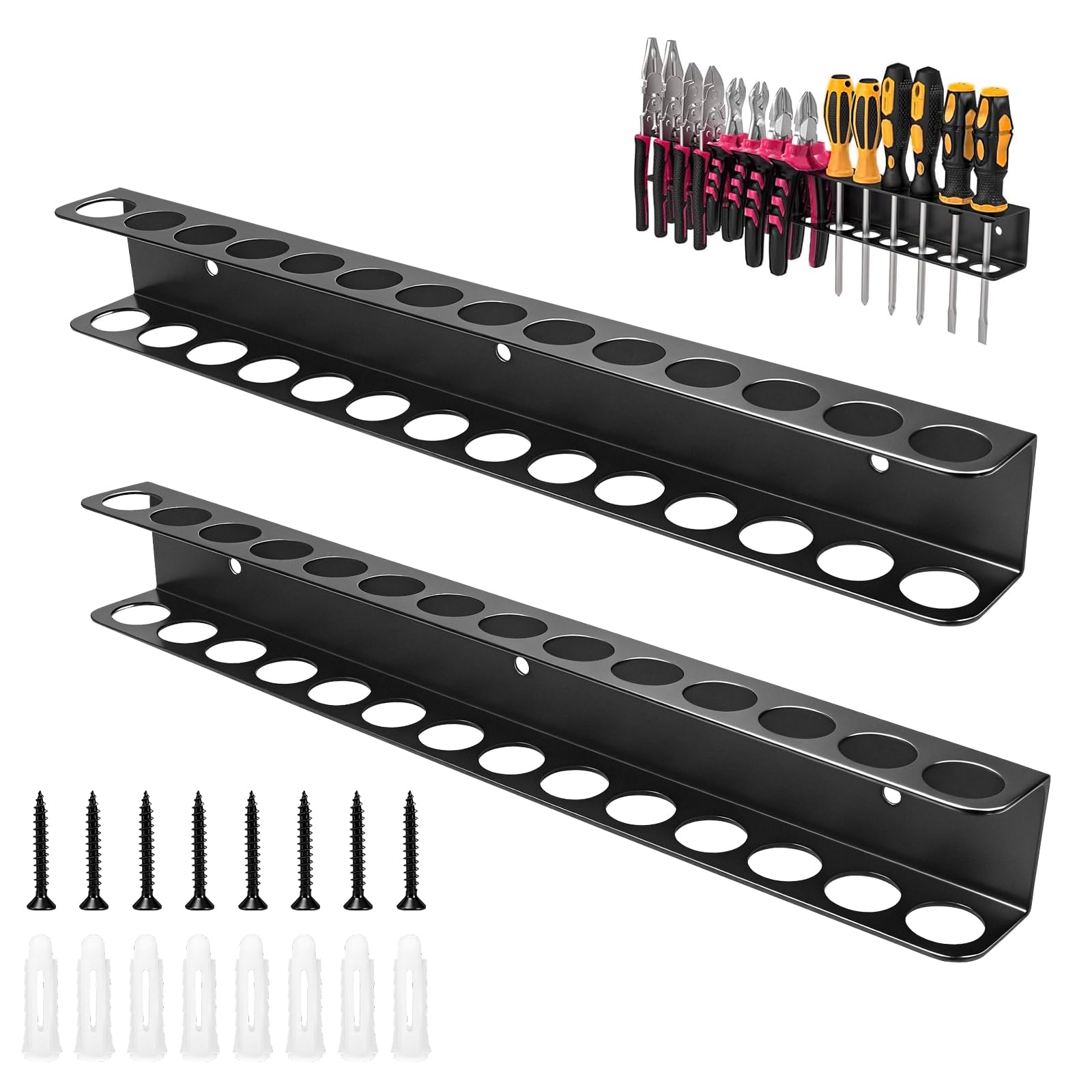 JJoexyfit 2 Pcs 40cm Wall Mount Steel Tool Organiser