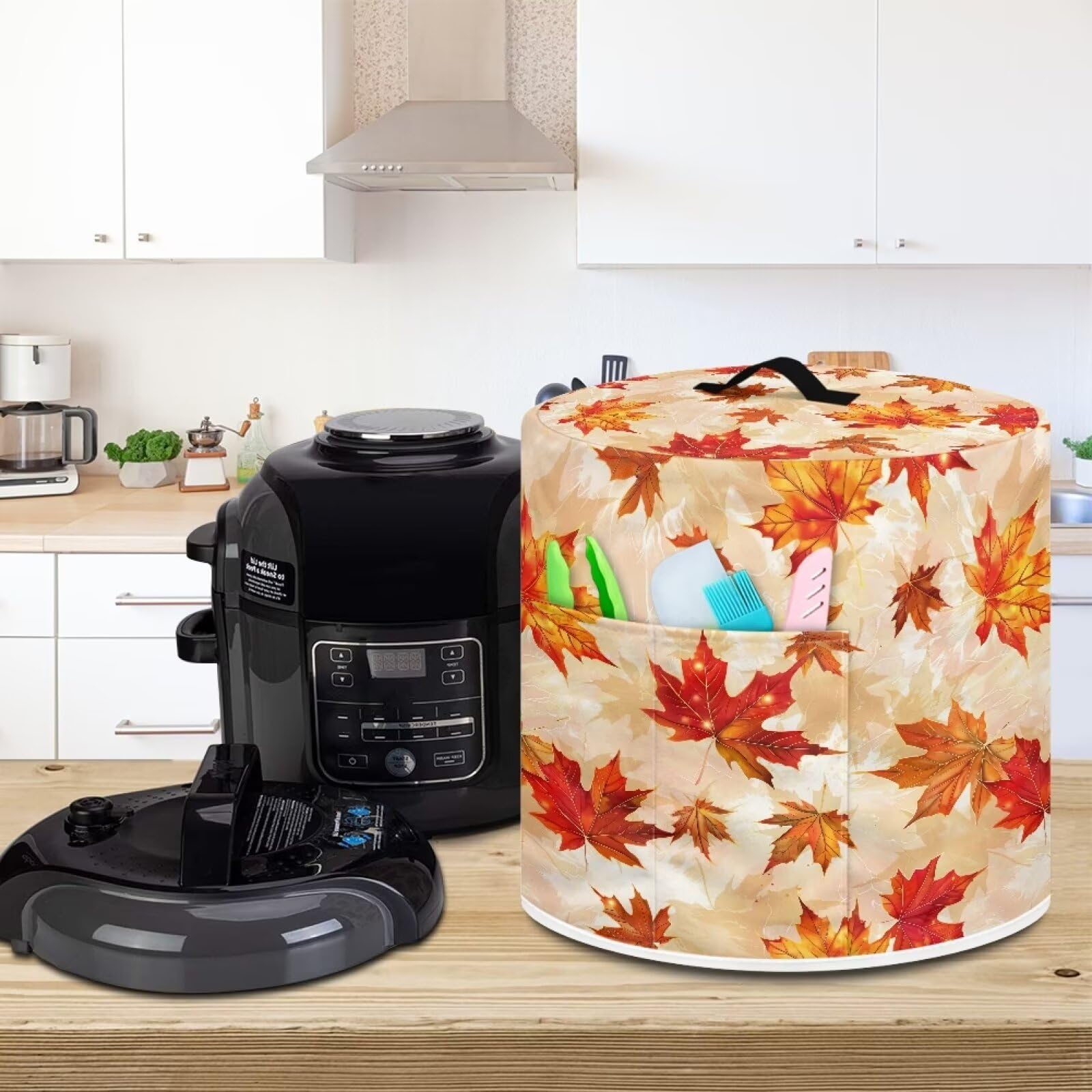 DISNIMO Fall Maple Leave Pressure Cooker Air Fryer Cover,Round Pressure