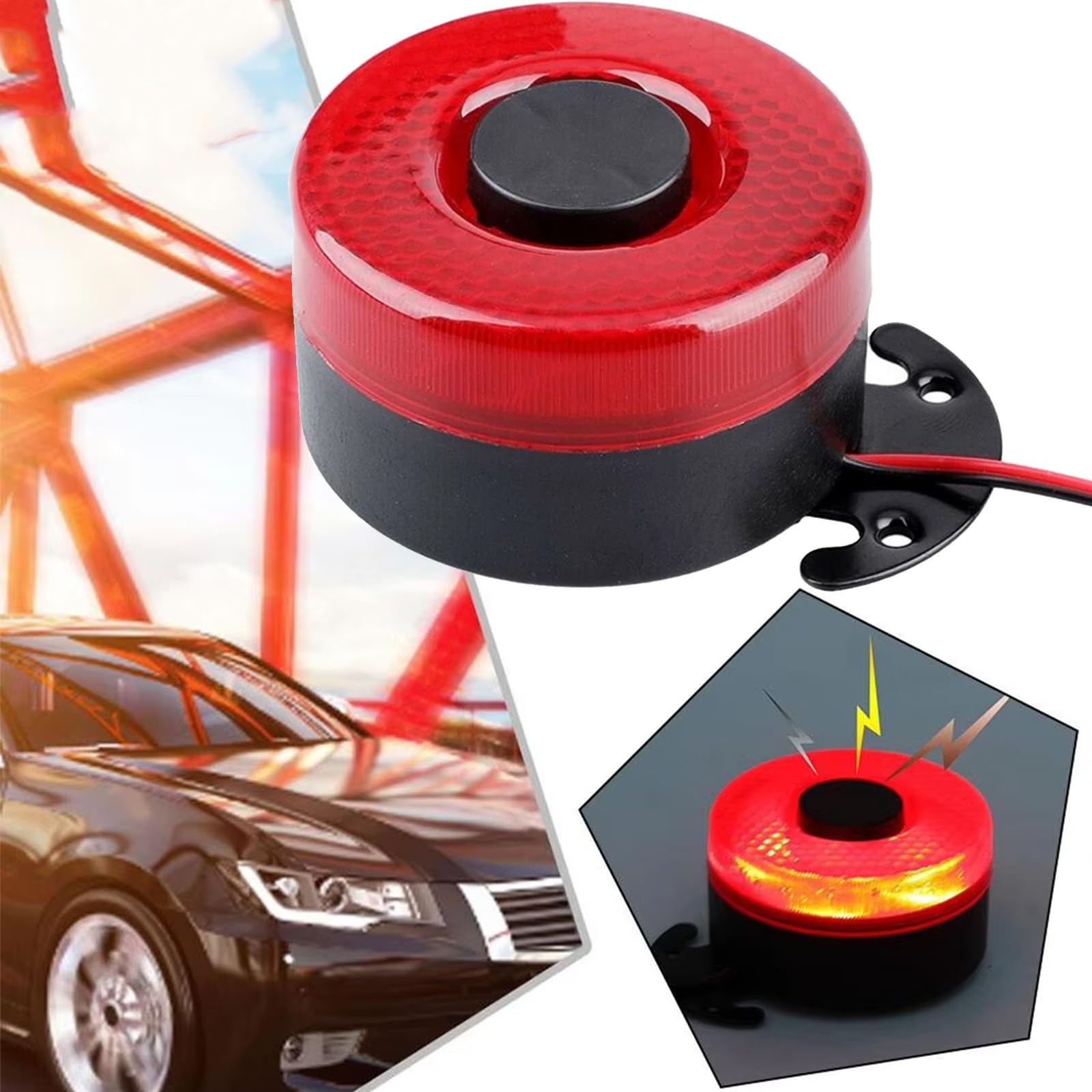 Backup Alarm for Cars, 12V 105dB Reverse Horn with Light, Vehicle Warning Beeper Back Up Car Alarm Speaker