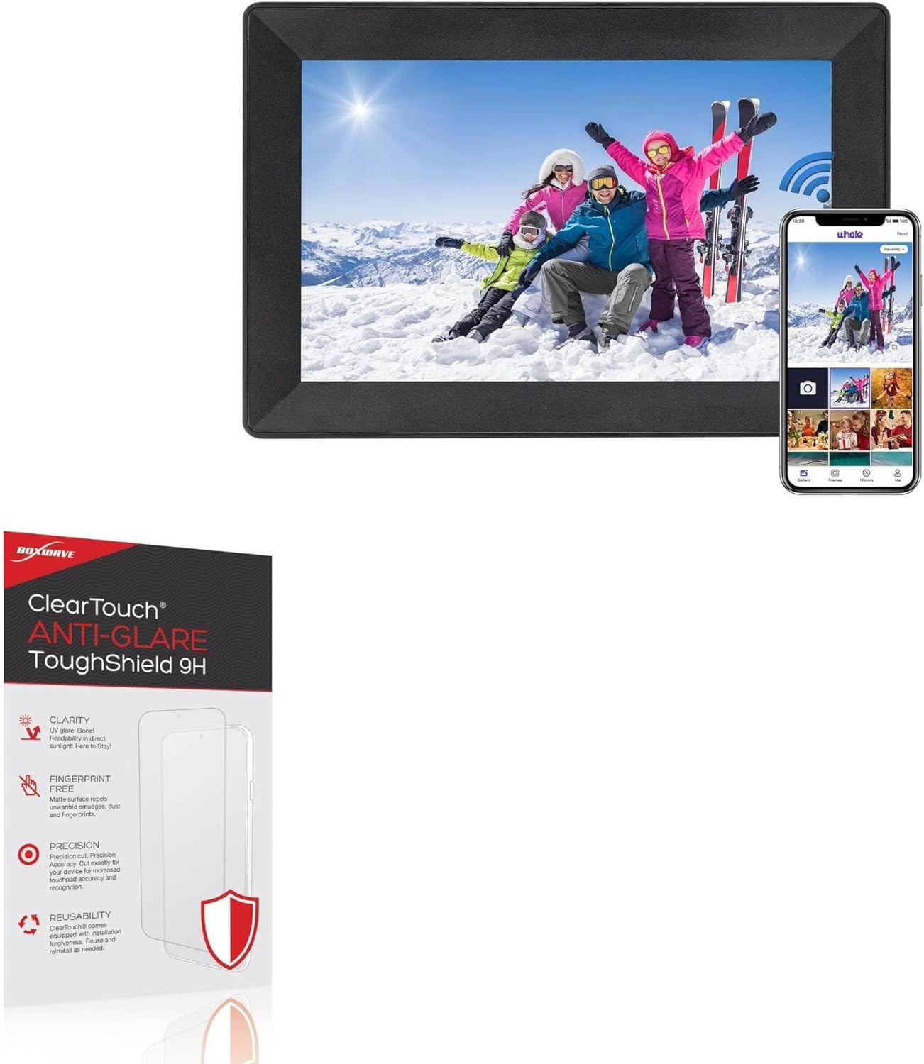 BoxWave Screen Protector Compatible with Fuomorz Digital Picture Frame - ClearTouch Anti-Glare ToughShield 9H (2-Pack), Anti-Glare 9H Tough Flexible Film Screen Protector