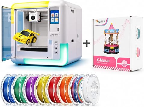 AOSEED AI 3D Printer for Kids Bundle, X-Maker AI+ with X-Music