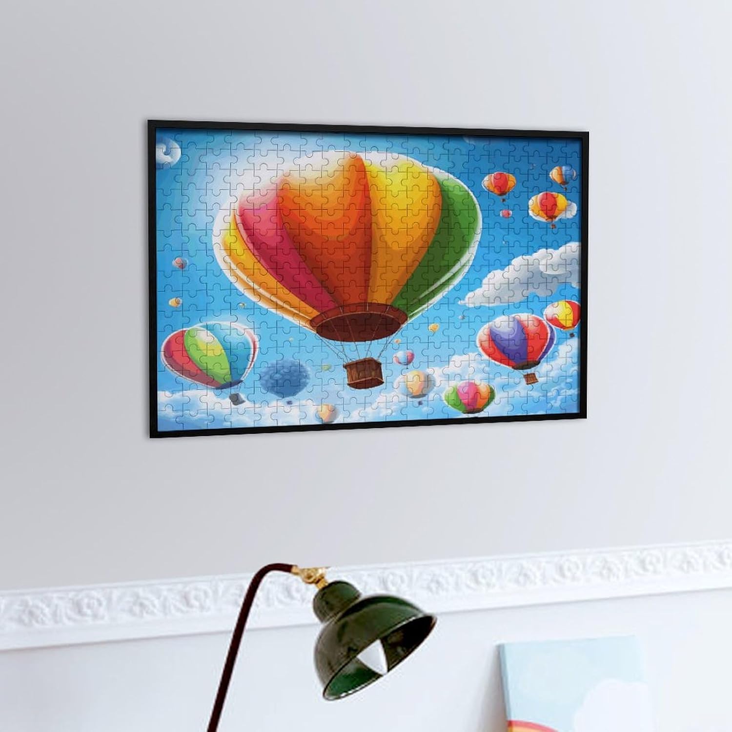 Wooden Puzzle for Adults, Suitable for Home Use, Hot Air Balloon Pattern Printed, Perfect Match