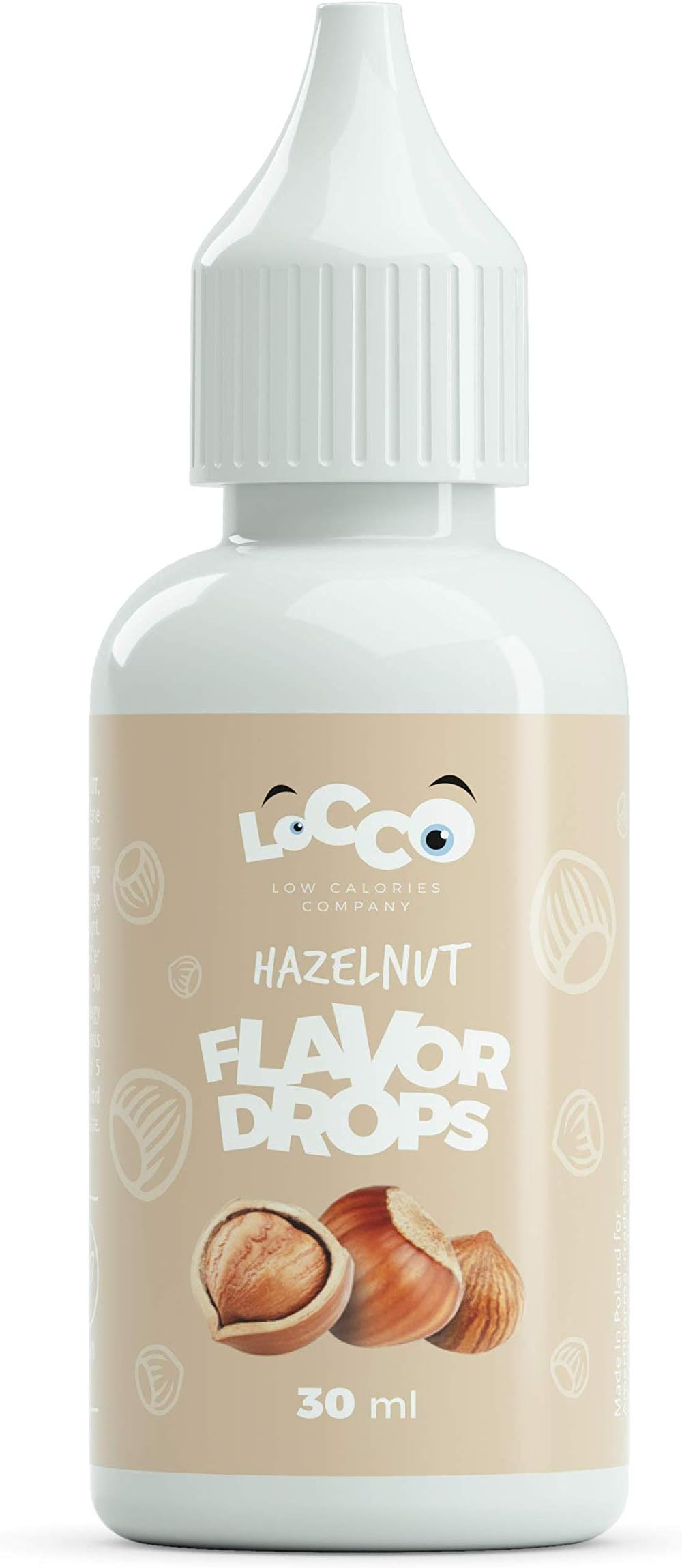 LoCCo Low Calorie Hazelnut Flavor Drops 30ml; Slimming Food for Diabetics on Keto Paleo Dukan Diet