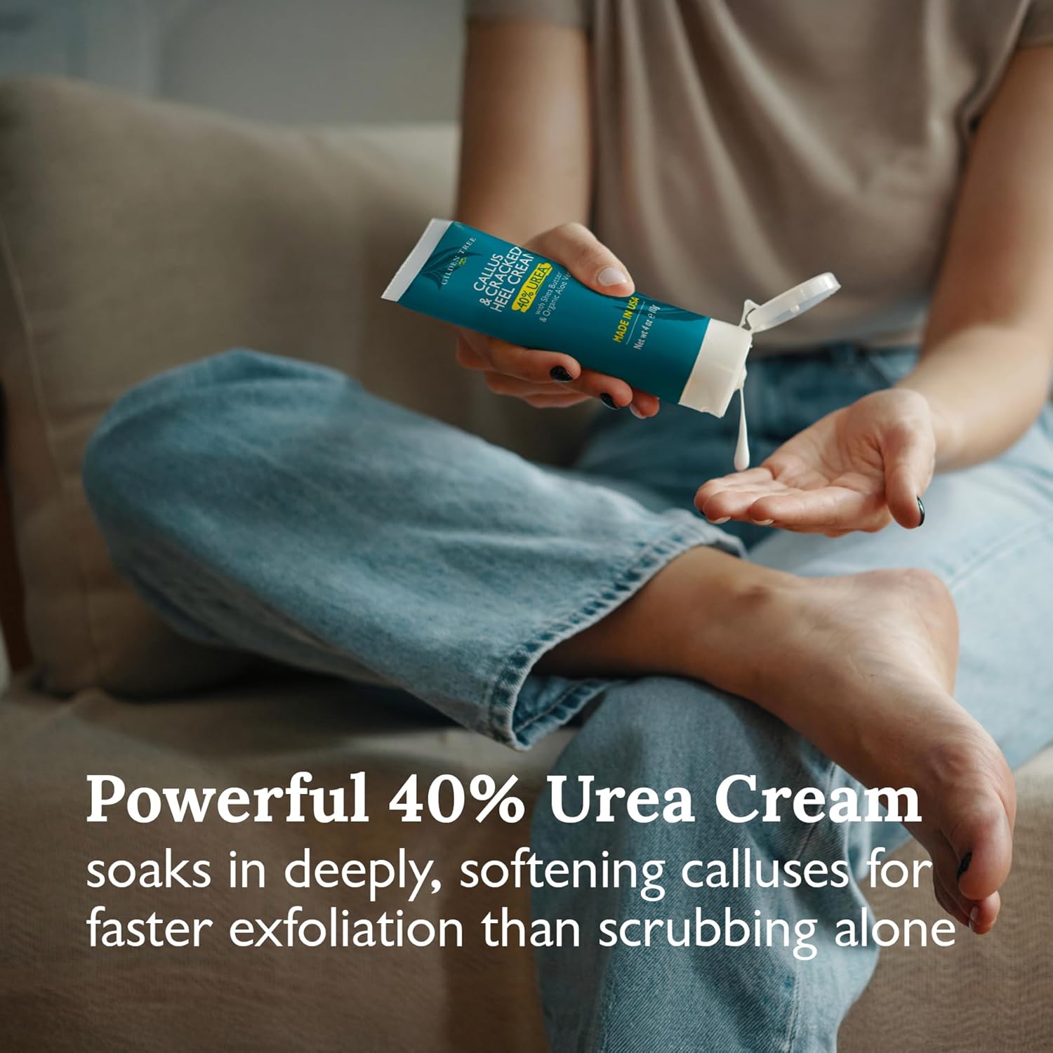 GILDEN TREE Foot Callus Remover Kit - 40% Urea Cream & Handmade Terra-Cotta Pumice Stone for Feet - Callus Remover for Feet with Shea Butter & Aloe Vera - Cracked Heel Treatment & Moisturizer