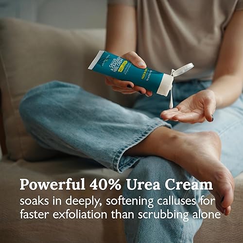 Miniatura 4 de Gilden Tree Kit de eliminación de callos para pies, 40% crema de urea y piedra pómez terracotta hecha a mano para pies, removedor de callos para