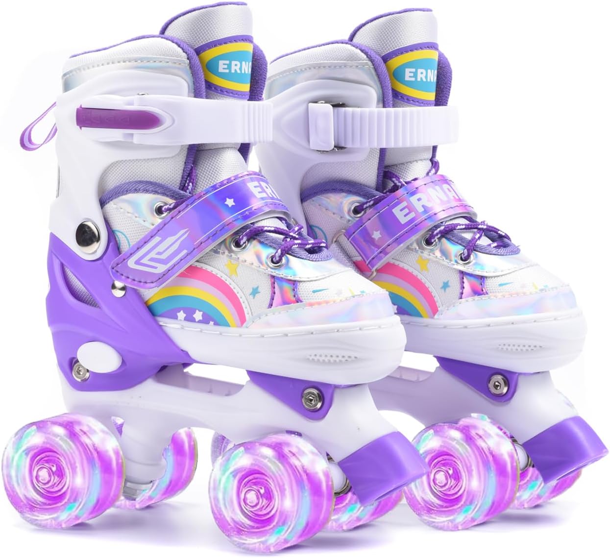 – ERNAN Roller skates kids Roller boots,8 Light up Wheels and 4 Sizes Adjustable.Rollerskates for Kids Beginners, Suitable for Indoor Outdoor