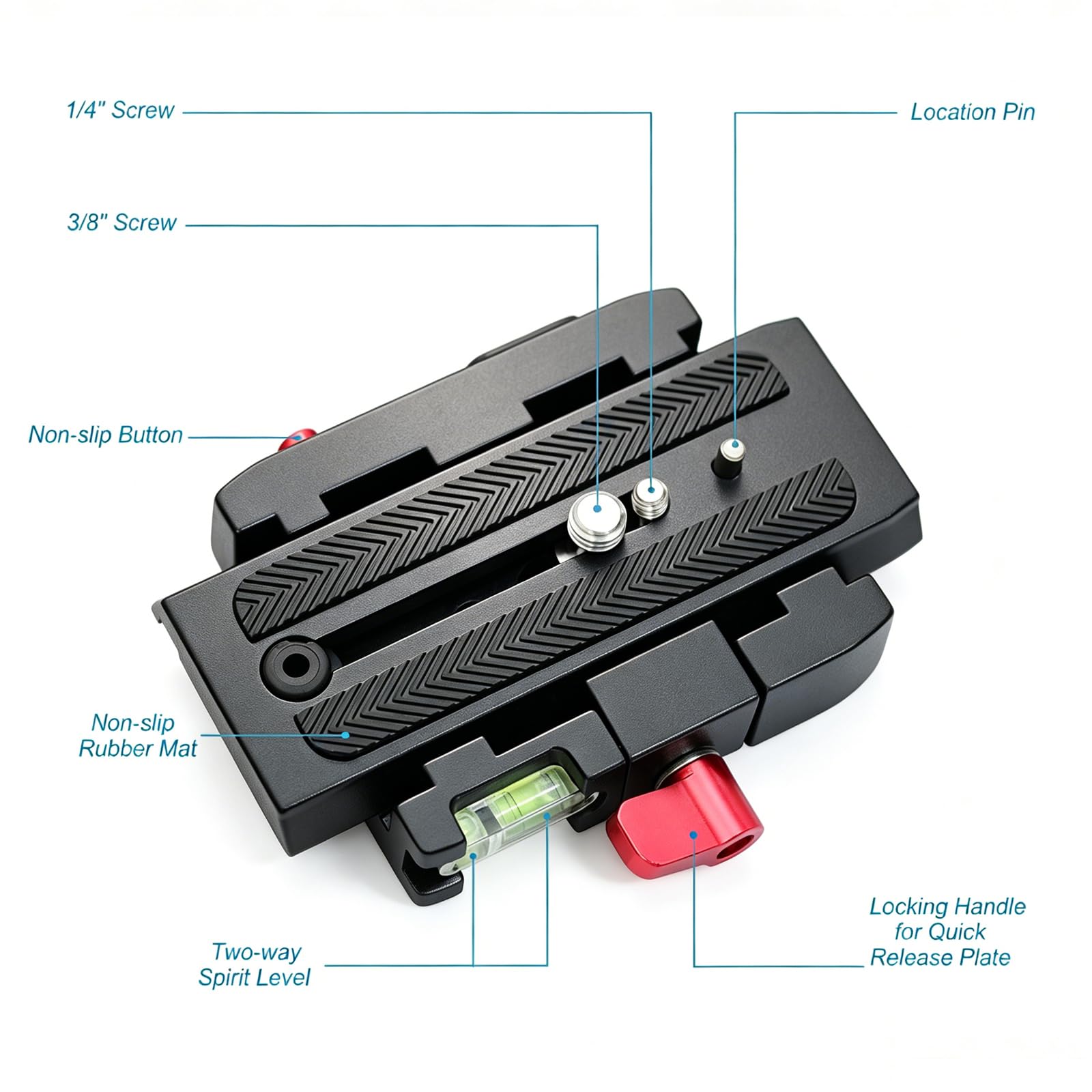 Andoer Ander opiastra a sgancio rapido fotocamera treppiede clip di trigger rapido adattatore con piastra di innesco rapido compatibile con testa Manfrotto 501 500Ah 701HDV 503HDV Q5 (# 1)