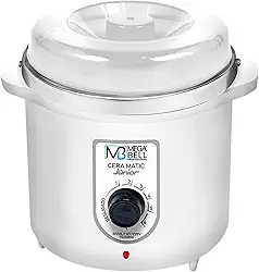 Mega Bell, Panela aquecedora de cera para depilação, Termocera, Cera-Matic Júnior, Sem refil, Bivolt, 400g, Branca