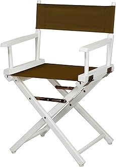 200-01/021-45 Director Chair 18" - Classic Height WhiteFrame/Brown Canvas