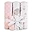Viviland Baby Towels and Baby Wash Cloths Set Hooded Baby Towels Baby Wipes Absorbent Bath Face Towels Burp Cloths or Face Towels for Girl Boy 6-Pack Size 28 x 28 Inch(Elephant)
