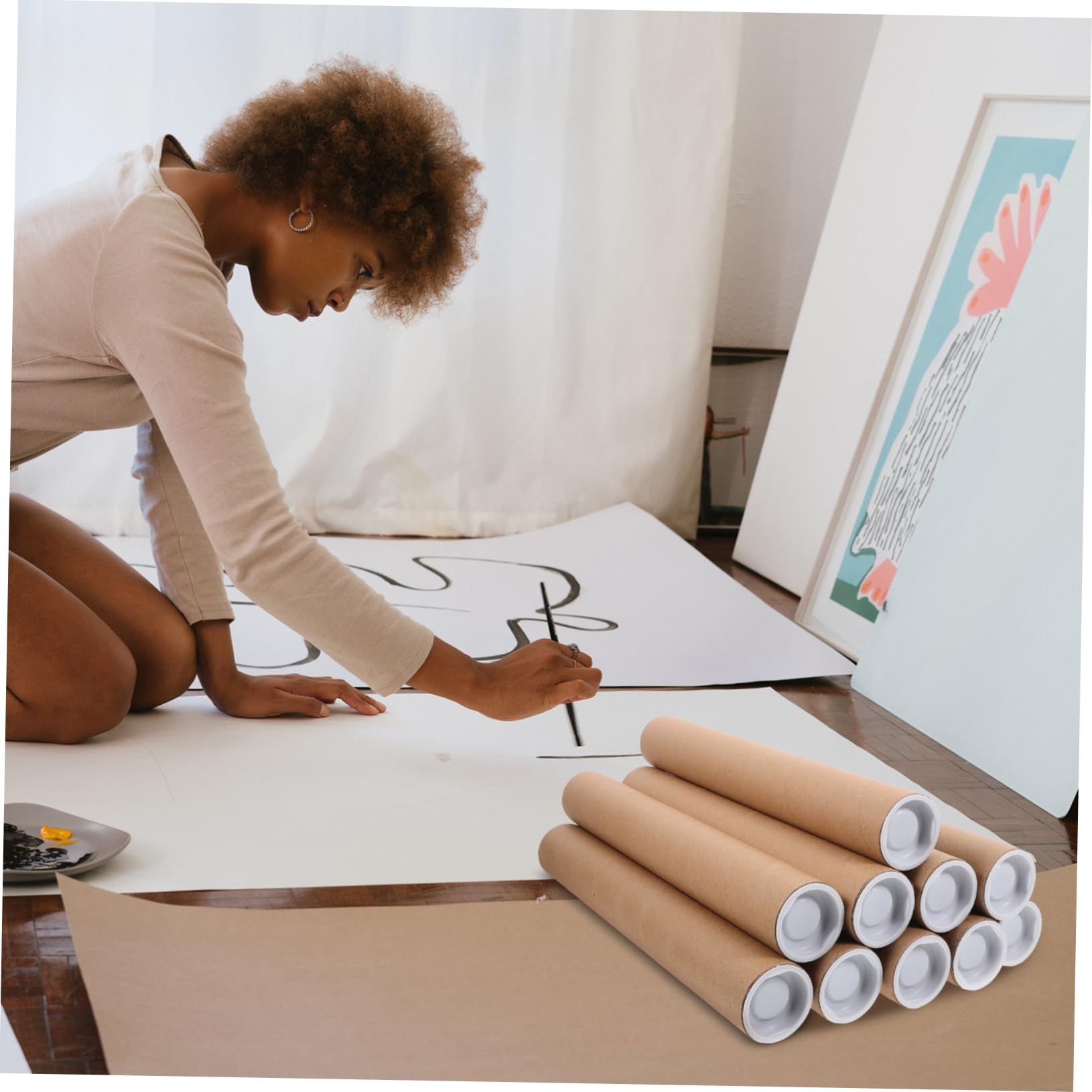 Angoily Tube D’expédition en Papier Kraft 10 Pièces pour Affiches