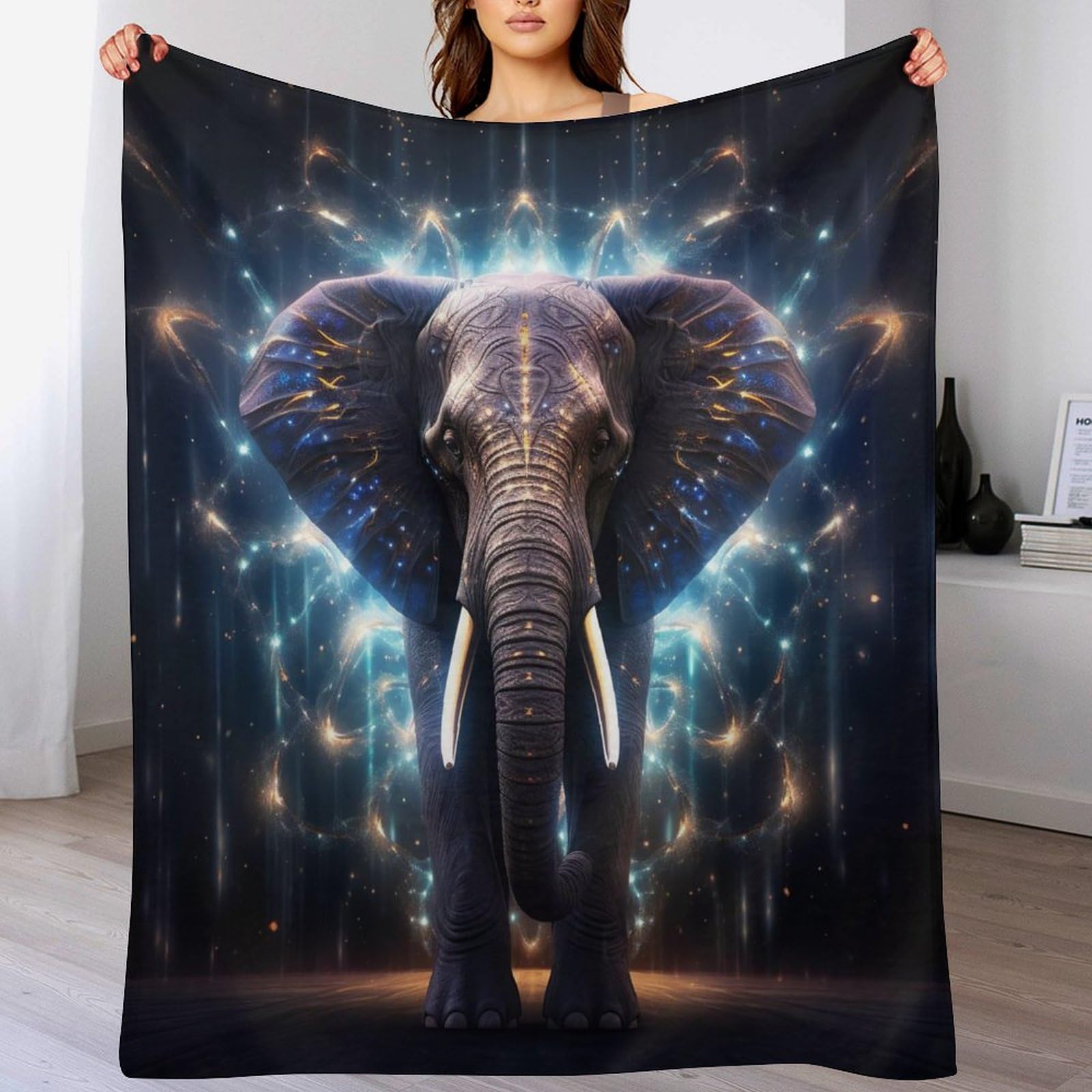 Couverture éléphant en flannel haut de gamme pour lit et canapé chic
