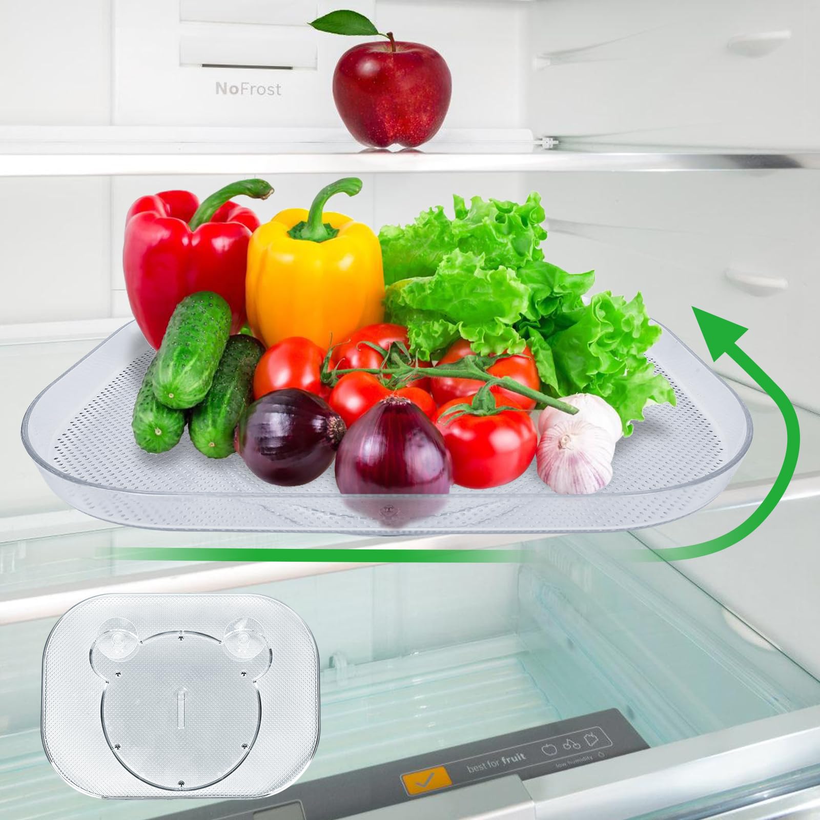Plateaux Tournants COM-FOUR - 2 Tailles (25 & 30 Cm) - Antidérapants - Pour Frigo, Cuisine, Salle De Bain