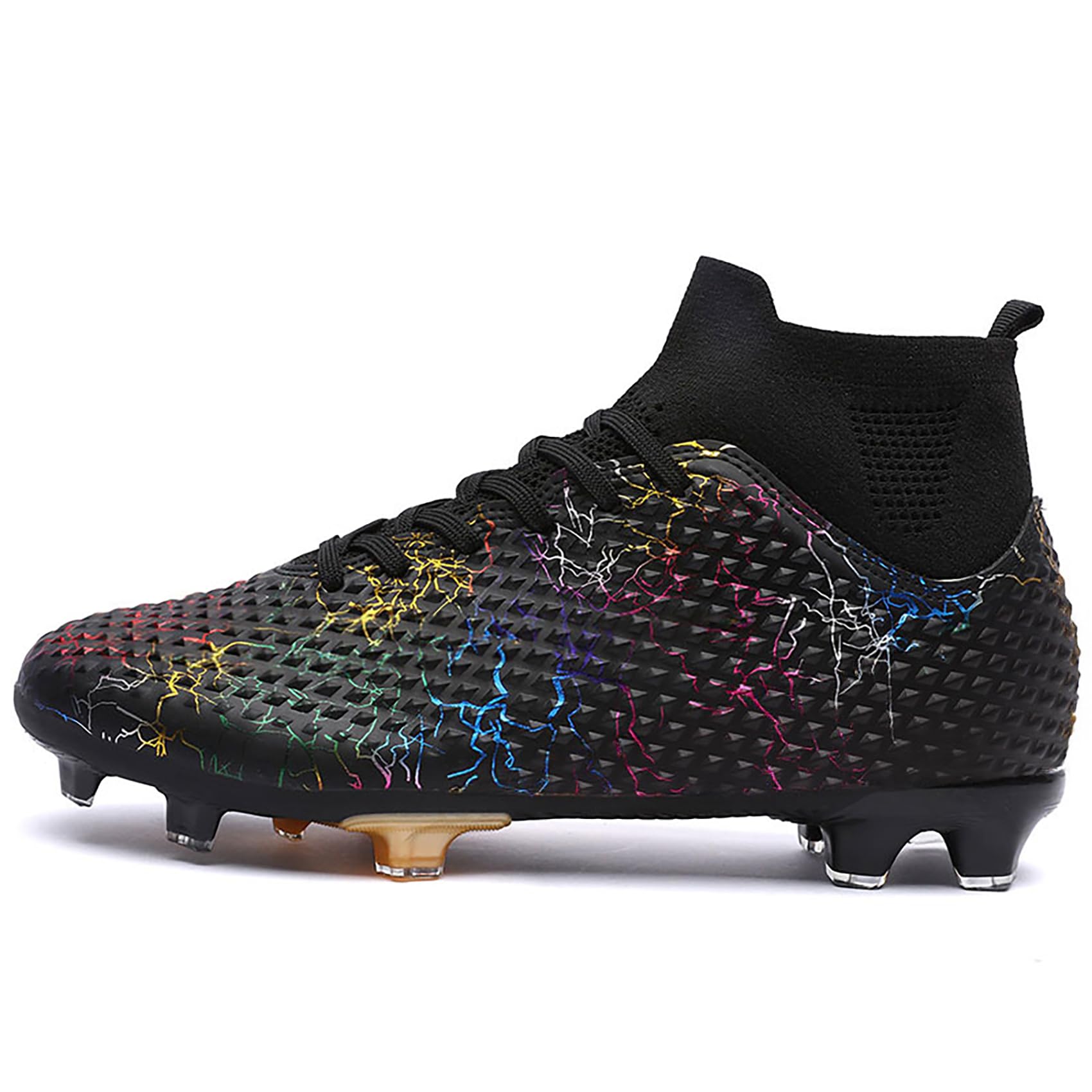 MIGPOGZAI Men's Soccer Shoes High-Top Soccer Cleats Outdoor Breathable Athletic Professional Spikes Youth Boys Football Shoes Unisex