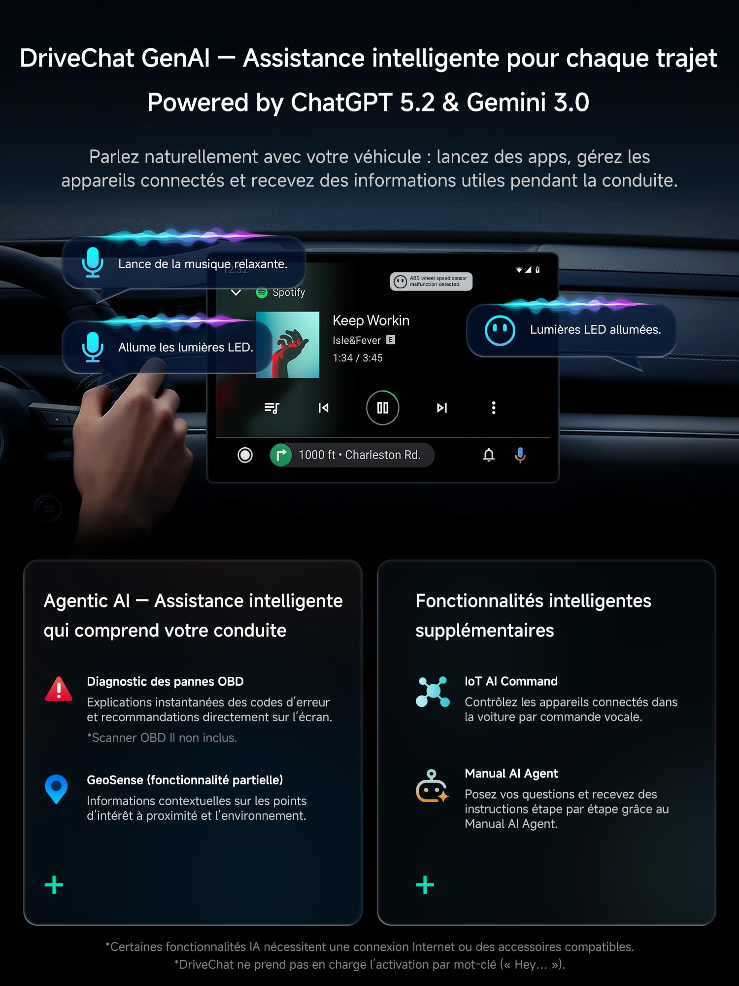 AI Box CarPlay/Android Auto Wireless Adapter, 4G+32G, Performance-Upgrade für Autos mit Kabel-CarPlay für Netflix/YouTube/TikTok, DriveChat AI, Dual-WiFi, IoT-Hub & Y-Kabel, CB4B