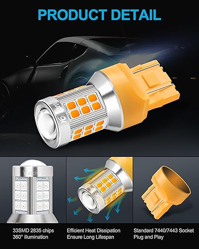 Miniatura 11 de Yorkim Bombilla LED 1157 roja 1157 bombilla de freno LED 2357 bombilla LED 2057 luces LED rojas 7528 BAY15D lámpara de repuesto para luces de freno