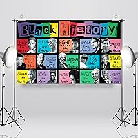 Vista 4 de Sunwer Black History Month Photo Booth Backdrop Pan African American Famous People Banner School Classroom Bulletin Board Decoration (7×5ft)