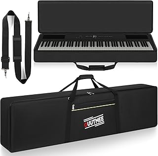 OUUTMEE 88 Keyboard Tasche Zwei Möglichkeiten Zum Tragen,136 x 18 x 34 cm Keyboard Piano Tasche,600D Waterproof Oxford Cloth Piano Tragetasche,Schwarz