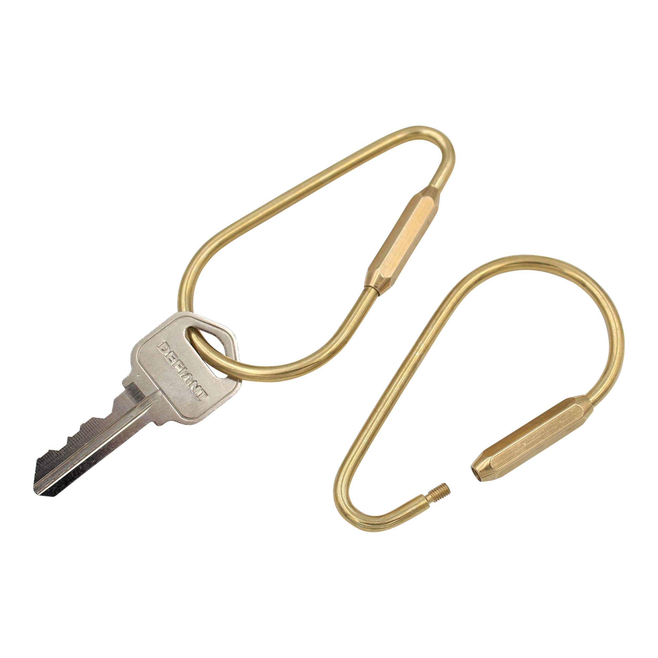 Real Sic Minimalist Brass Pack of 2 Key ring -Key Fob/Keychain - Classy Minimal Key Holder With Screw Closure (2.25-inch)