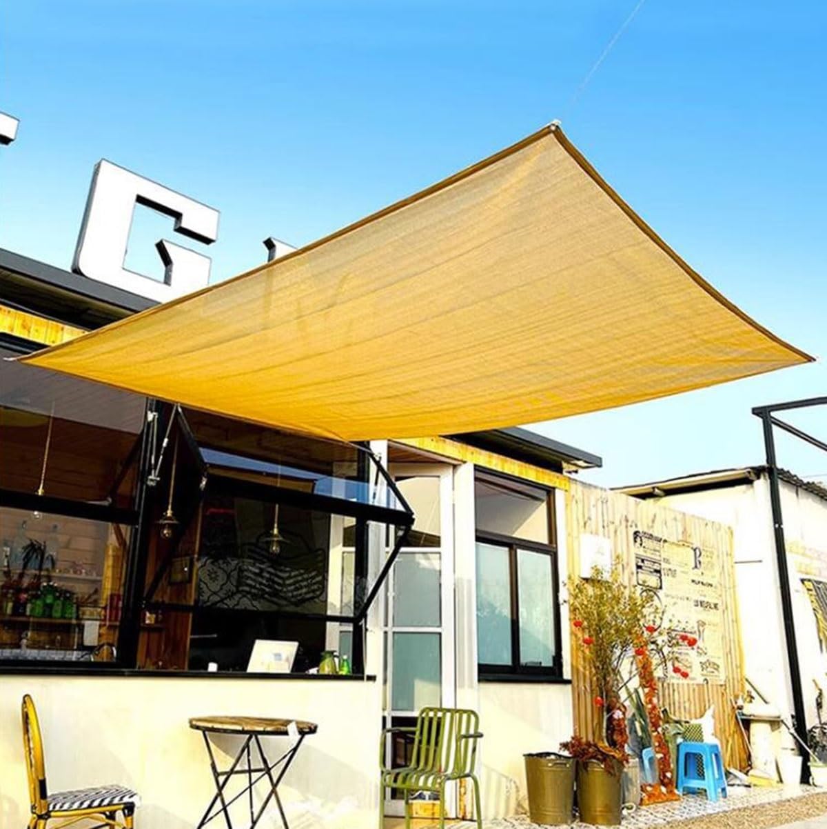 Shade Net 70% UV Block Beige Outdoor Sun Shade Cloth Garden Shade Mesh Netting Mesh Tarp Thick with Grommets