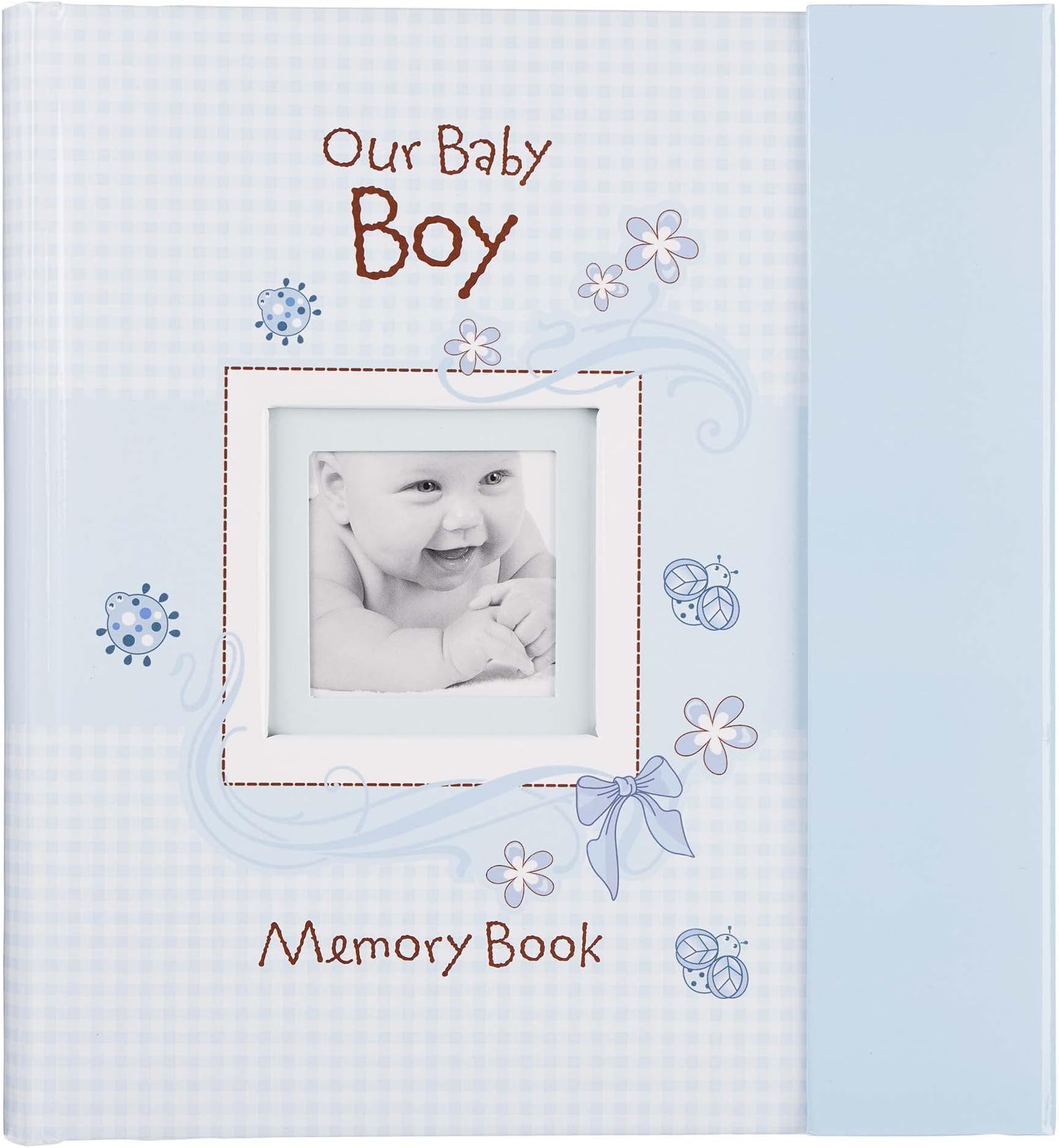 Christian Art Gifts Boy Baby Book of Memories Blue Keepsake Photo Album Our Baby Boy Memory Book Baby Book with Bible Verses, the First Year